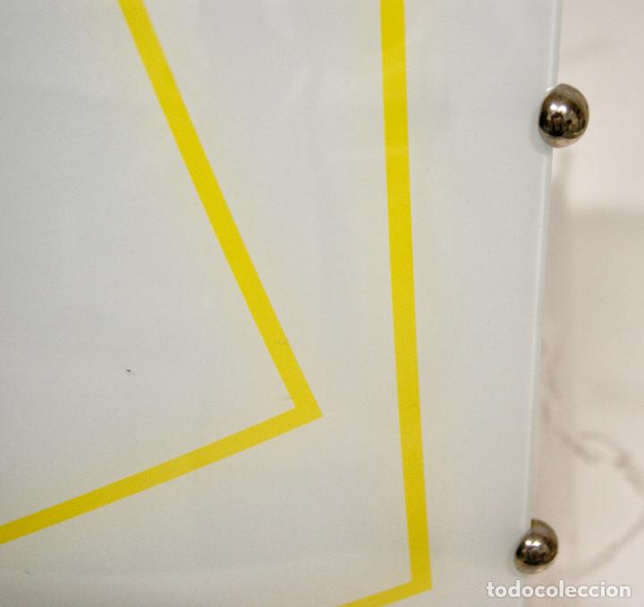 Vintage: aplique/plaf&oacute;n cromo, opal y amarillo - Foto 5