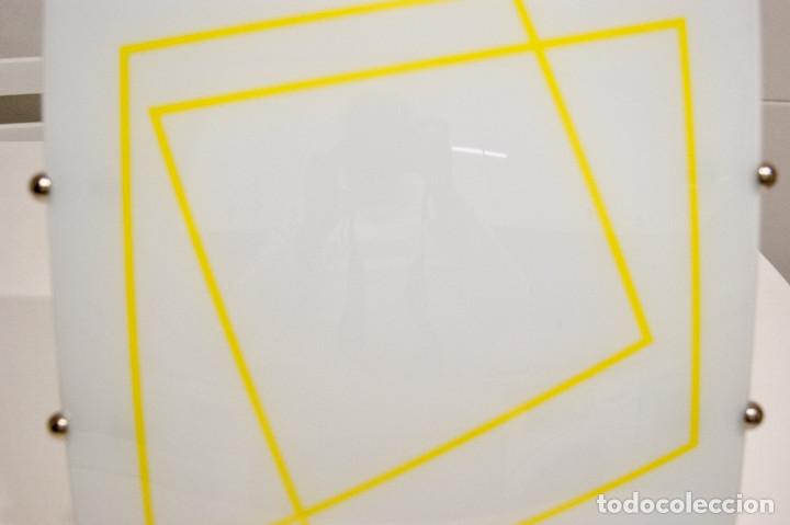 Vintage: aplique/plaf&oacute;n cromo, opal y amarillo - Foto 6