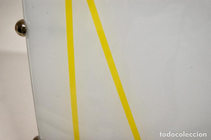 Vintage: aplique/plaf&oacute;n cromo, opal y amarillo - Foto 7