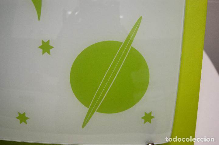 Vintage: aplique/plaf&oacute;n verde y cristal - Foto 11