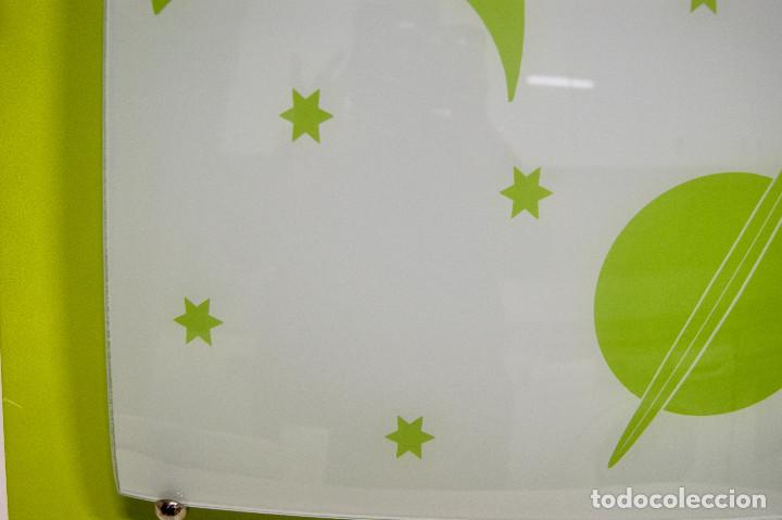 Vintage: aplique/plaf&oacute;n verde y cristal - Foto 12