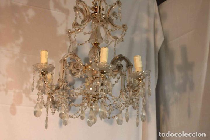 Vintage: LAMPARA TECHO BLANCA 6 LUCES - Foto 2
