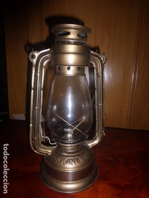 Vintage: QUINQUE DE HOJALATA Y TULIPA DE CRISTAL - Foto 4