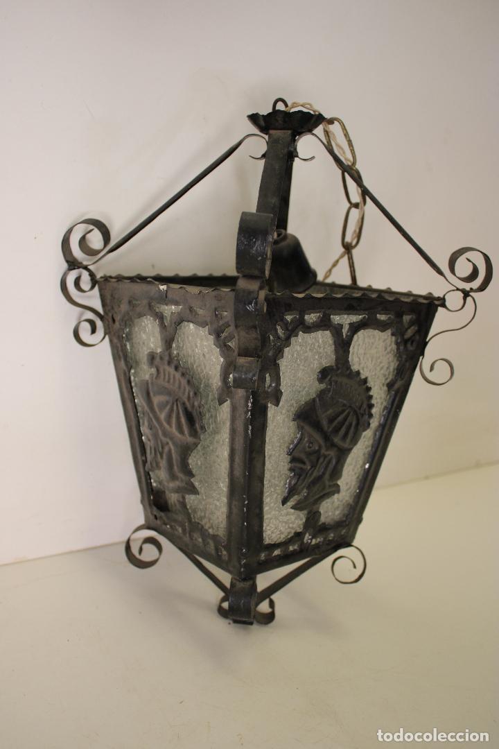 Vintage: lampara de techo faron de hierro de forja - Foto 3