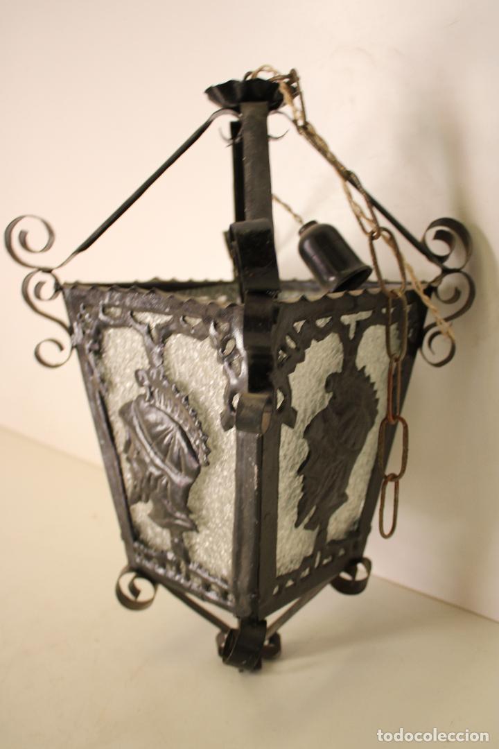 Vintage: lampara de techo faron de hierro de forja - Foto 4