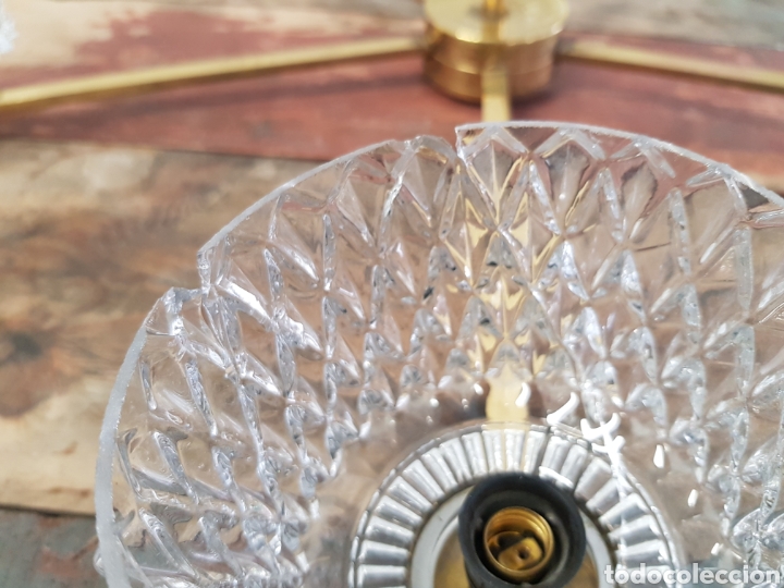 Vintage: Lampara de techo cristal dorada. - Foto 3