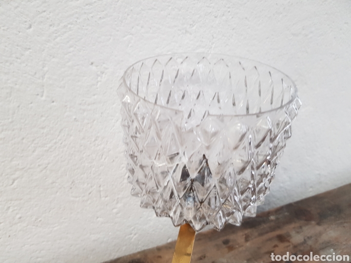 Vintage: Lampara de techo cristal dorada. - Foto 5
