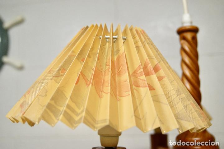 Vintage: lampara de techo madera y pantallas - Foto 5