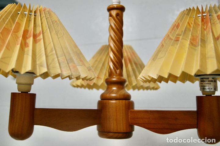 Vintage: lampara de techo madera y pantallas - Foto 10