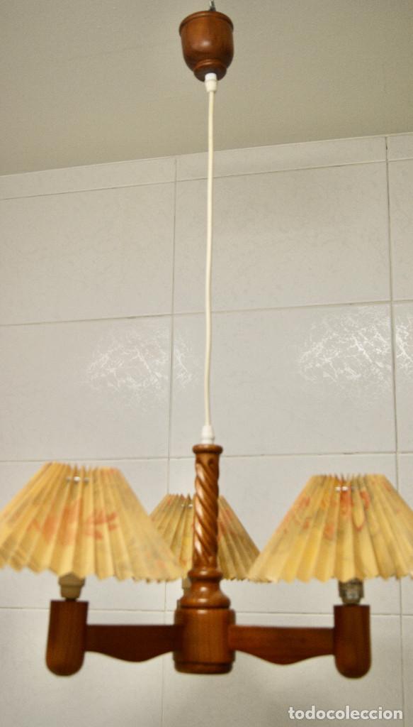 Vintage: lampara de techo madera y pantallas - Foto 15