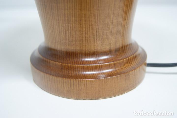 Vintage: lampara sobremesa madera con pantalla - Foto 3