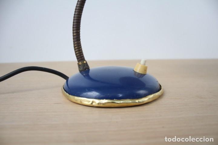 Vintage: L&aacute;mpara de mesa flexo. Azul. Vintage. - Foto 6