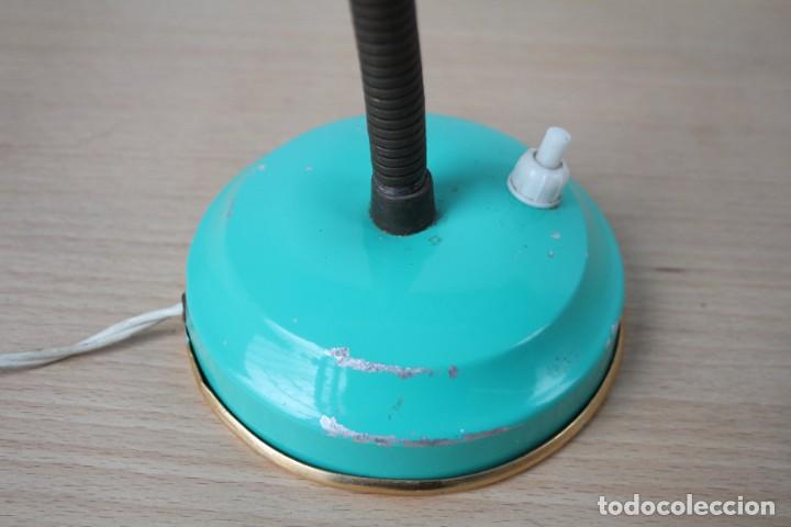 Vintage: L&aacute;mpara de mesa flexo. Turquesa. Vintage. - Foto 3