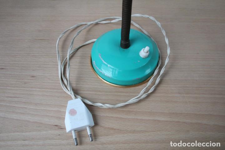 Vintage: L&aacute;mpara de mesa flexo. Turquesa. Vintage. - Foto 8