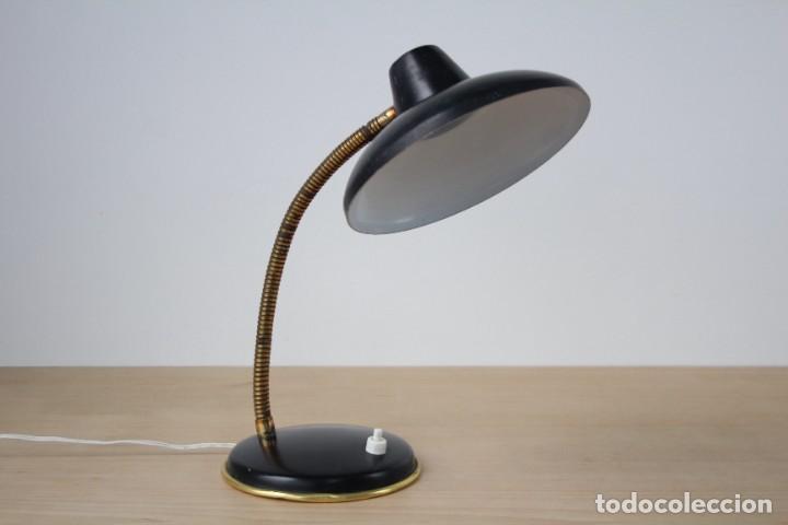 Vintage: L&aacute;mpara de mesa flexo. Negro. Vintage. - Foto 3