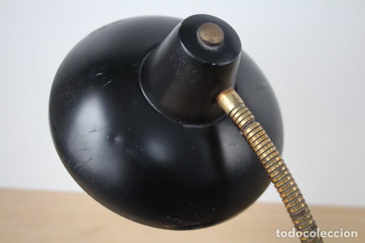 Vintage: L&aacute;mpara de mesa flexo. Negro. Vintage. - Foto 7