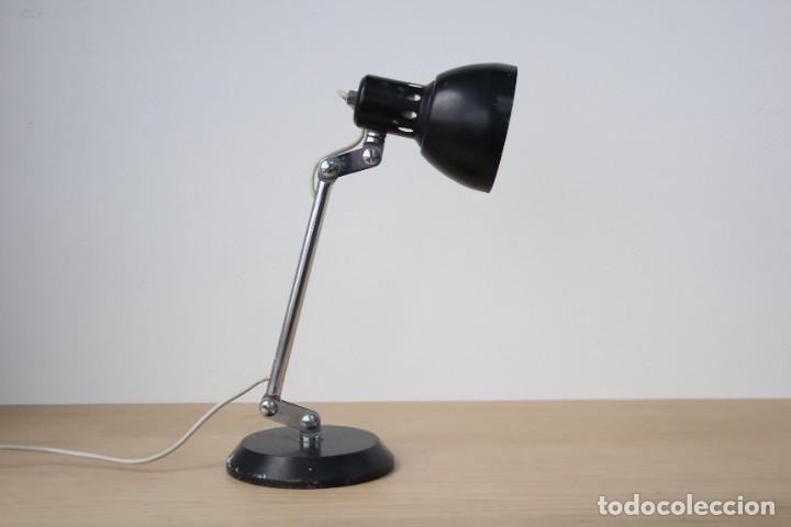 Vintage: L&aacute;mpara de mesa flexo. Negro. Vintage. - Foto 2