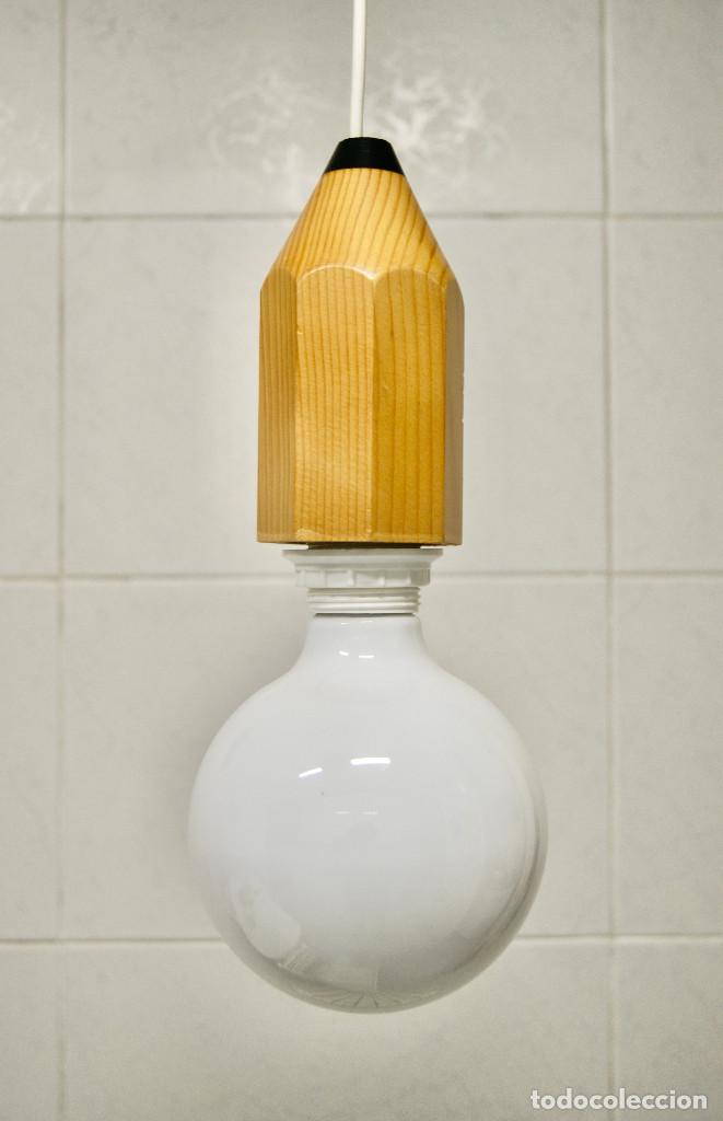 Vintage: lampara de techo lapicero color madera - Foto 1