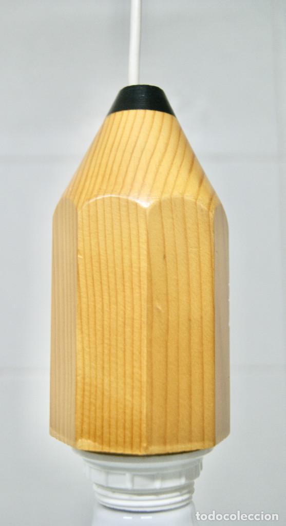 Vintage: lampara de techo lapicero color madera - Foto 3