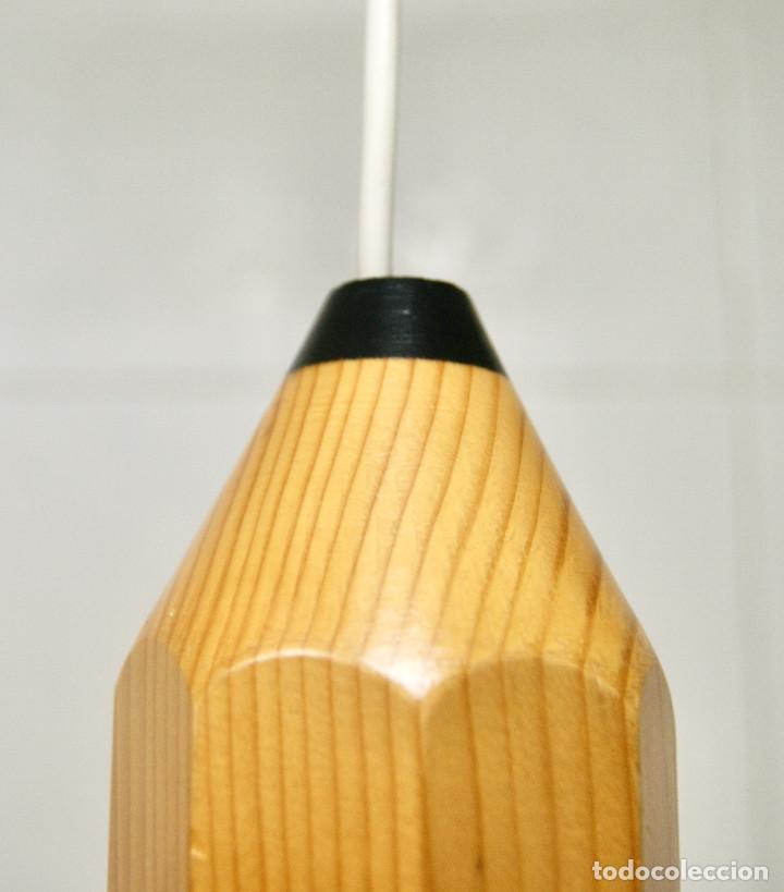 Vintage: lampara de techo lapicero color madera - Foto 5