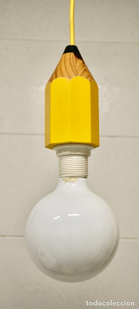Vintage: lampara de techo lapicero color amarillo - Foto 1