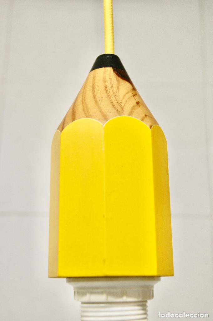 Vintage: lampara de techo lapicero color amarillo - Foto 3
