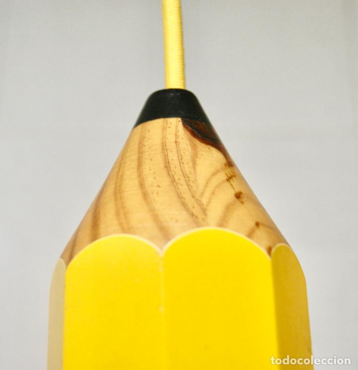 Vintage: lampara de techo lapicero color amarillo - Foto 5