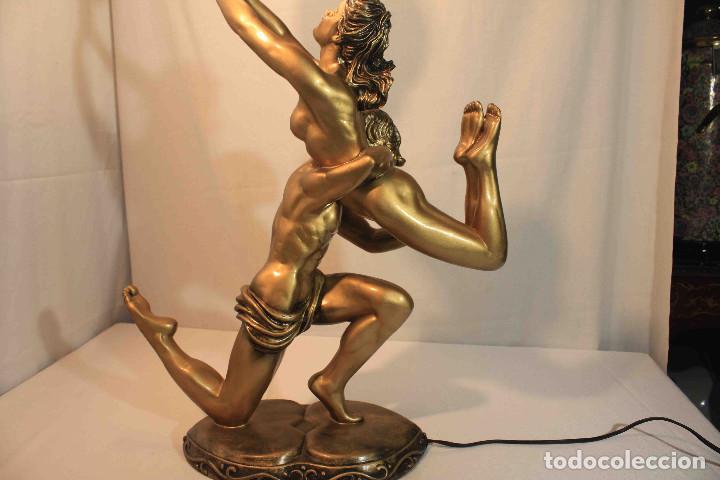 Vintage: LAMPARA ESCULTURA PAREJA - Foto 4