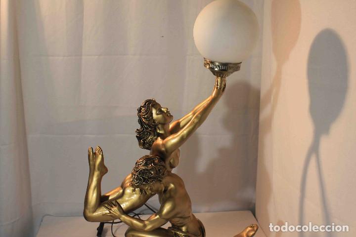 Vintage: LAMPARA ESCULTURA PAREJA - Foto 9