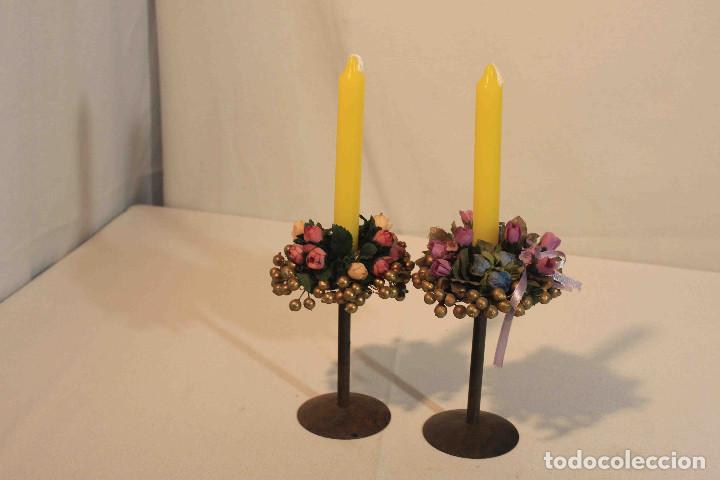 Vintage: PAR CANDELABROS HIERRO - Foto 1