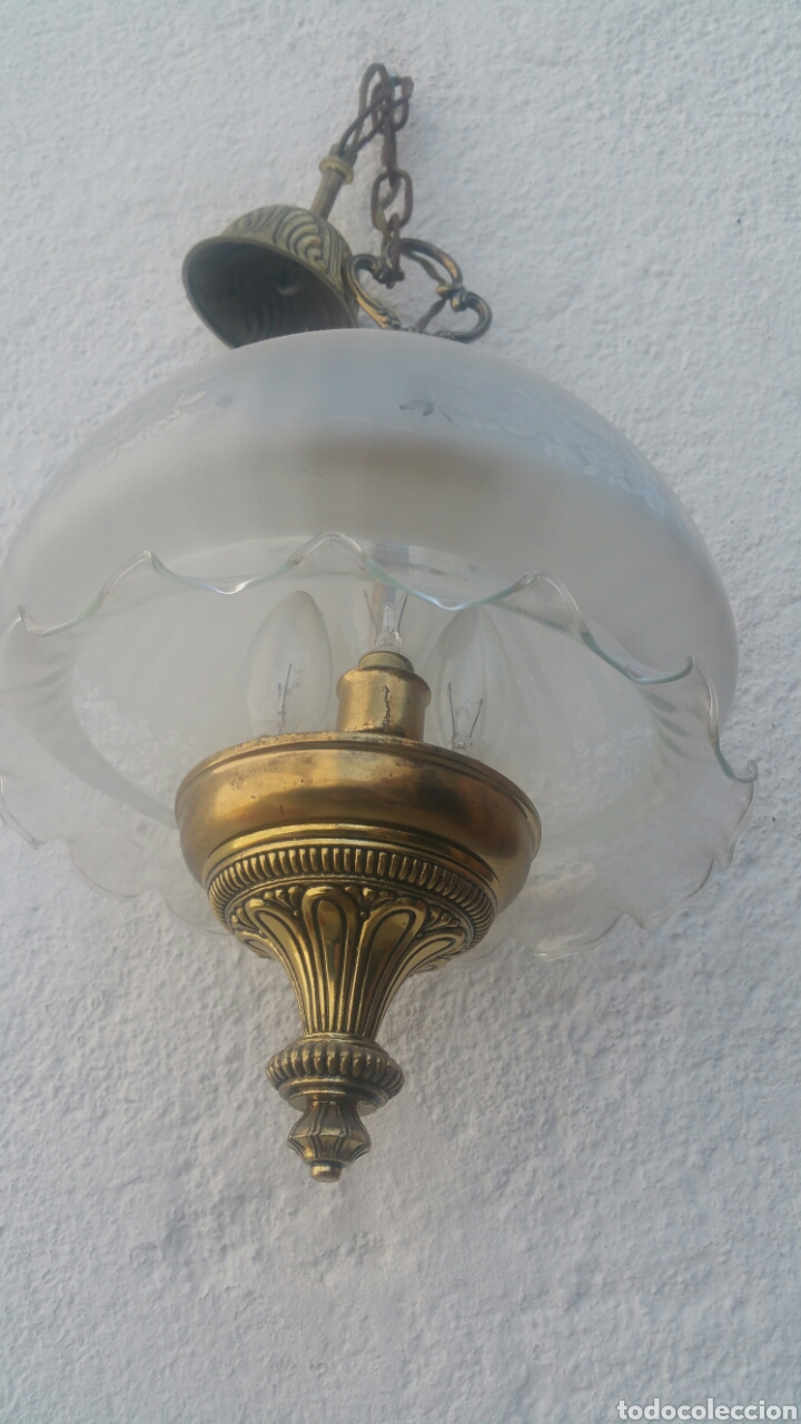 Vintage: L&aacute;mpara de techo, tres luces. - Foto 2