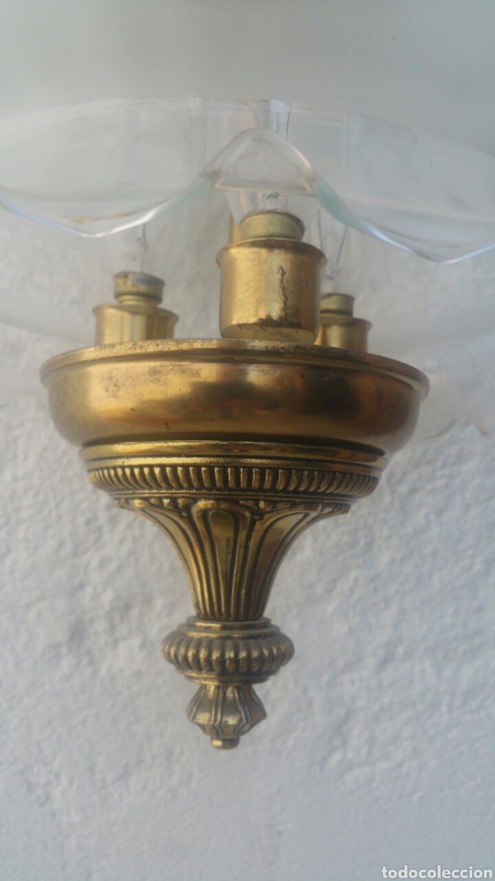 Vintage: L&aacute;mpara de techo, tres luces. - Foto 3