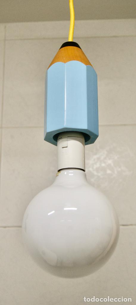 Vintage: lampara de techo lapicero color azul - Foto 1