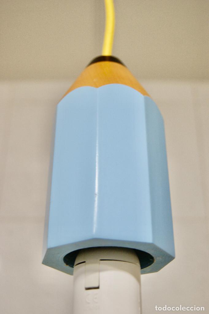 Vintage: lampara de techo lapicero color azul - Foto 3