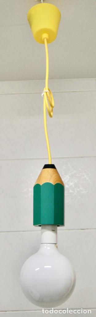 Vintage: lampara de techo lapicero color verde oscuro - Foto 8
