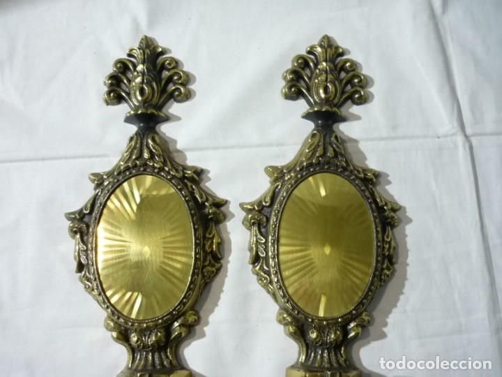 Vintage: 2 apliques de pared en bronce para poner globos - Foto 2