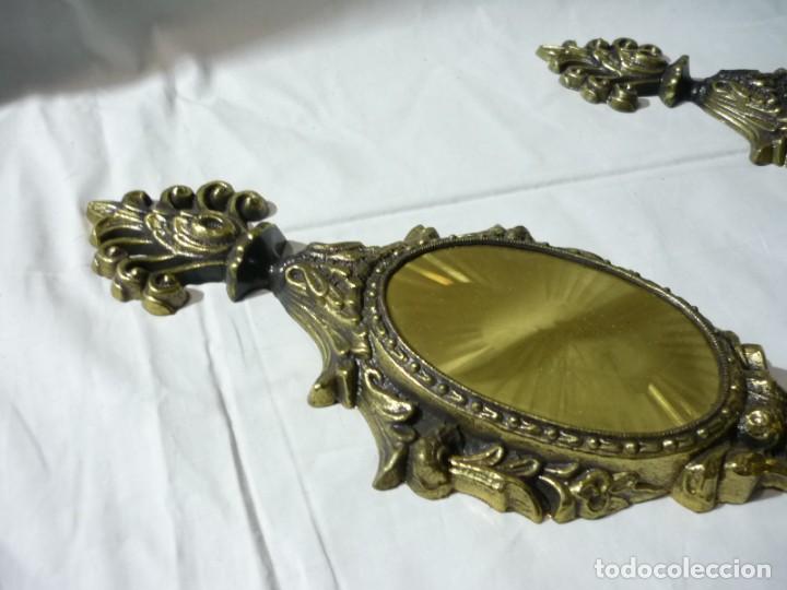 Vintage: 2 apliques de pared en bronce para poner globos - Foto 6