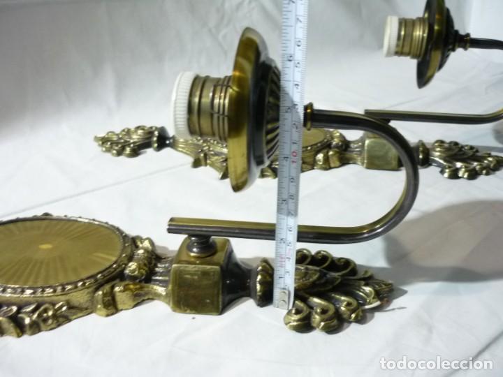 Vintage: 2 apliques de pared en bronce para poner globos - Foto 14