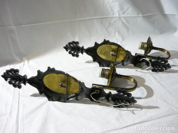 Vintage: 2 apliques de pared en bronce para poner globos - Foto 15