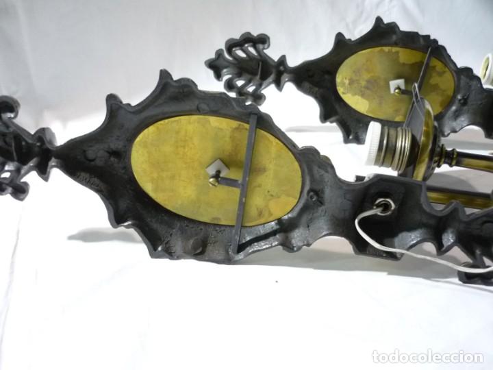 Vintage: 2 apliques de pared en bronce para poner globos - Foto 16