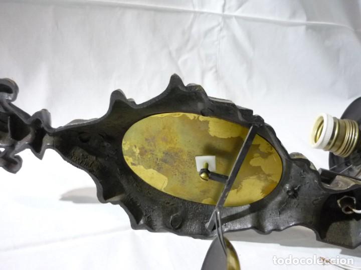 Vintage: 2 apliques de pared en bronce para poner globos - Foto 19