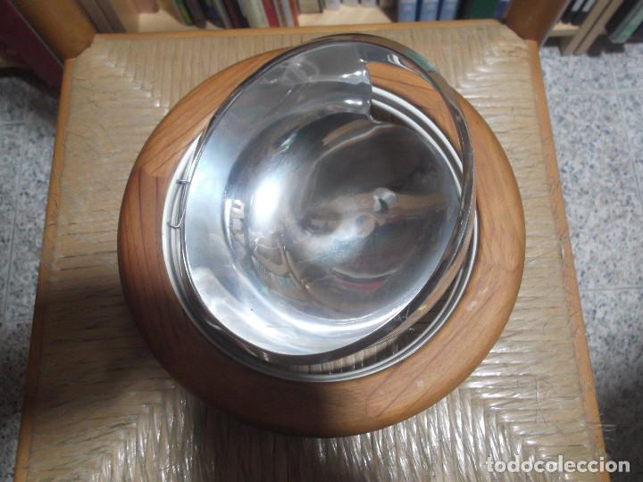 Vintage: PLAFON DE MADERA PANTALLA DE CRISTAL. - Foto 3