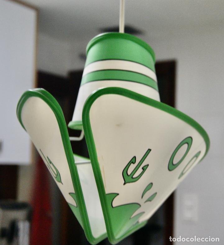 Vintage: lampara de techo barco en blanco y verde - Foto 4