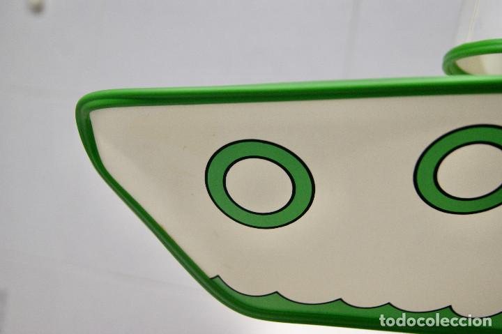 Vintage: lampara de techo barco en blanco y verde - Foto 7