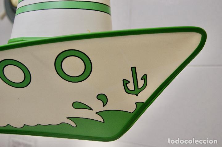 Vintage: lampara de techo barco en blanco y verde - Foto 9
