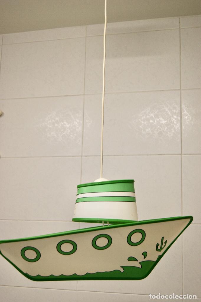 Vintage: lampara de techo barco en blanco y verde - Foto 13