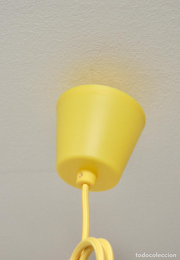 Vintage: lampara de techo lapicero, madera y amarillo - Foto 6