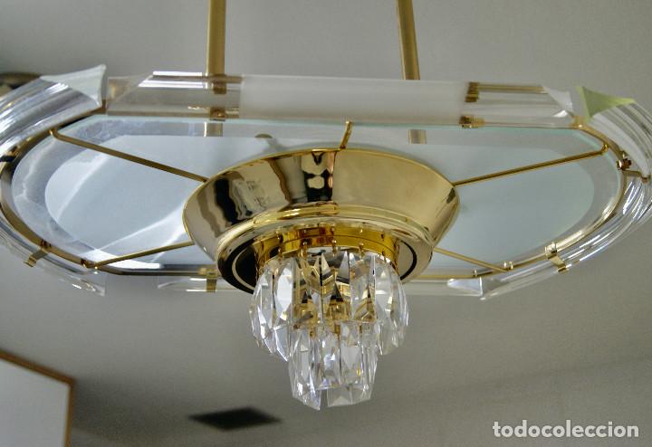 Vintage: lampara de techo dorada y cristal - Foto 9