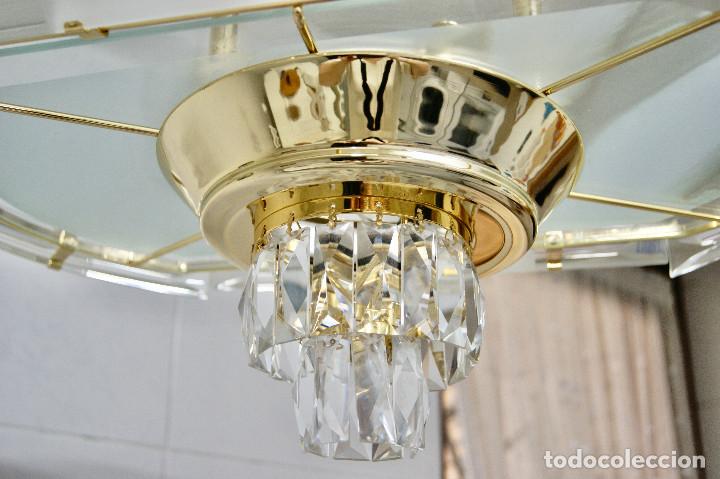 Vintage: lampara de techo dorada y cristal - Foto 11