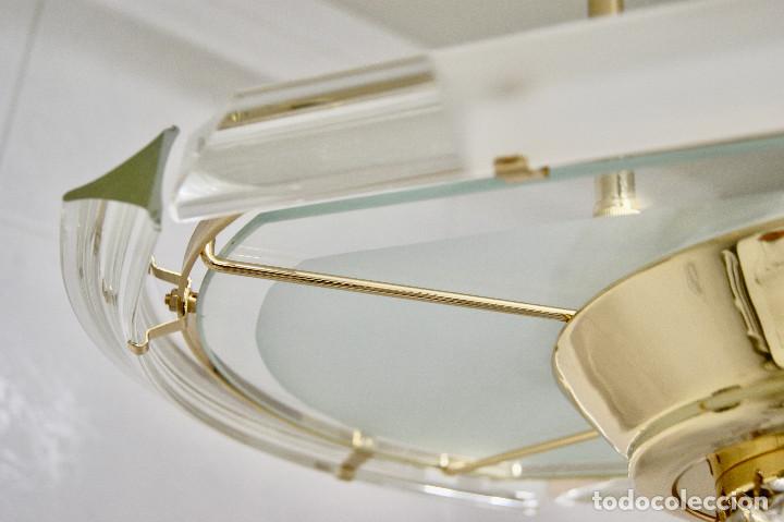 Vintage: lampara de techo dorada y cristal - Foto 13